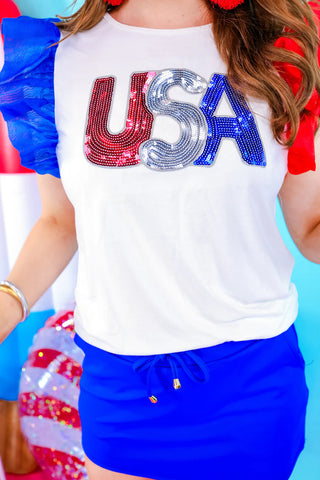 USA sequin top