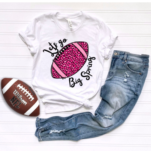 Adult lets go pink football big spring