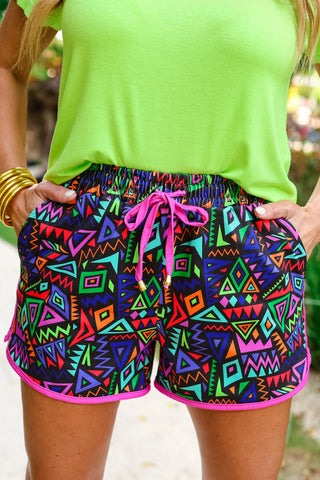 Retro Revival Drawstring Everyday Shorts